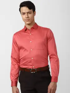 Peter England Elite Men Pink Cotton Formal Shirt