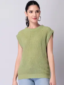 FabAlley Women Green Sweater Vest