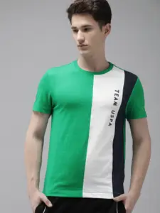 U.S. Polo Assn. Men Colourblocked Round Neck Casual T-shirt