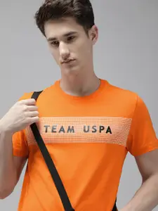 U.S. Polo Assn. U S Polo Assn Men Typography Printed Slim Fit T-shirt