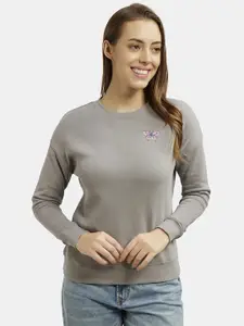 Jockey Women Grey Cotton Solid Sweatshirt