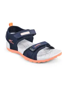 Campus Men Navy Blue & White Solid Sports Sandals