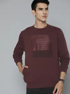 Indian Terrain Men Typography Printed Sweatshirt