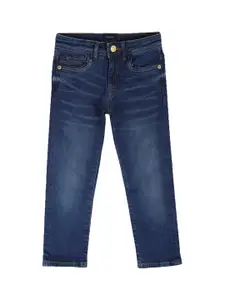 Allen Solly Junior Boys Navy Blue Slim Fit Light Fade Cotton Jeans