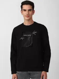 SIMON CARTER LONDON Men Black Printed Sweatshirt
