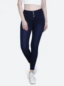 FCK-3 Women Slim Fit High-Rise Stretchable Dark Shade Cotton Jeans