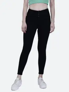 FCK-3 Women Black High-Rise dark Shade Stretchable Cotton Jeans