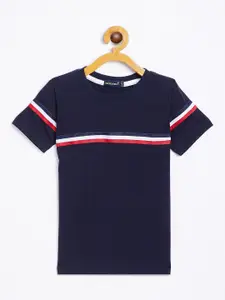 Rodzen Boys Navy Blue Pure Cotton T-shirt
