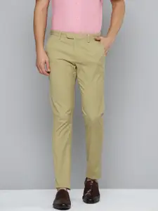 Indian Terrain Men Pure Cotton Textured Brooklyn Slim Fit Trousers