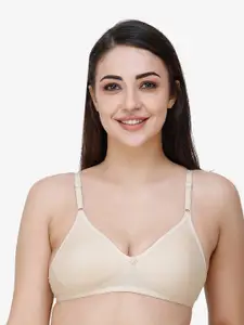 Docare Women Beige Solid Non Padded Seamless T-shirt Bra