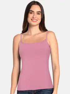 Amante Women Purple Solid High Coverage Cotton Seamless Camisoles LIN84901