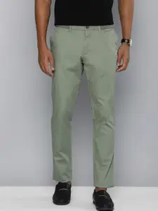 Indian Terrain Men Self Design Textured Brooklyn Slim Fit Trousers