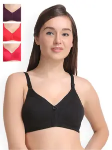 Leading Lady Pack Of 4 Everyday Bras LLCONCENT-4-RN-PP-BLK-RD