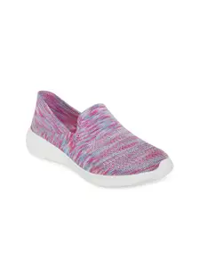 People Women Pink And Blue Mesh Running Non-Marking Shoes