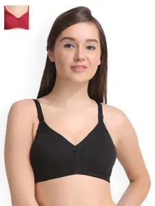 Leading Lady Pack of 2 Full Coverage T-shirt Bras LLCONCENT-2-BLK-MR