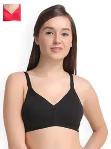 Leading Lady Pack of 2 Full Coverage T-shirt Bras LLCONCENT-2-BLK-RN