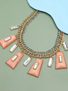SOHI  Peach-Coloured Gold-Plated Necklace