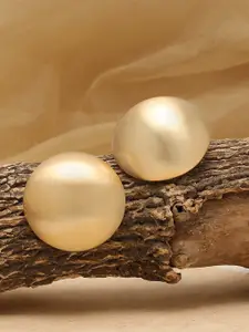 SOHI Gold-Plated Contemporary Studs Earrings