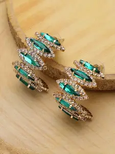 SOHI Women Green Contemporary Studs Earrings