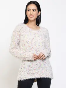 Species Women White & Pink Printed Pullover