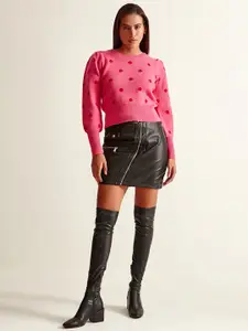 COVER STORY Women Fuchsia Printed Pullover