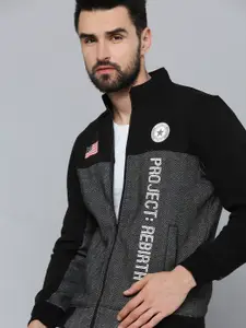 SHOWOFF Men Grey Printed Cotton Sweatshirt