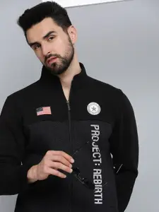 SHOWOFF Men Black Printed Cotton Sweatshirt