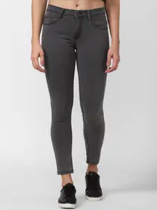 FOREVER 21 Women Grey Slim Fit Cotton Jeans