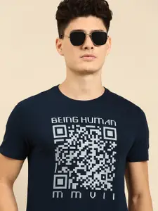 Being Human Men Pure Cotton Typography Printed T-shirt