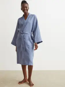 H&M Women Washed linen dressing gown