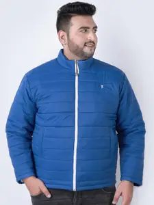 John Pride Plus Size Men Blue Padded Jacket
