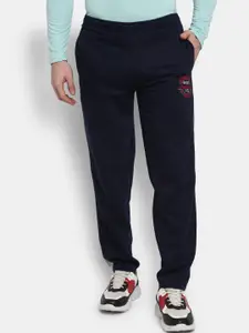 V-Mart Men Navy Blue & Grey Colourblocked Cotton Track Pant