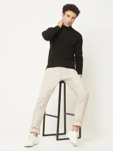 Crimsoune Club Men Black Solid Turtle Neck Pullover