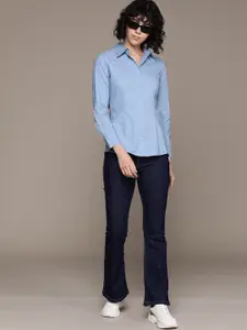 The Roadster Lifestyle Co. Women Pure Cotton Cut-Out Casual Shirt