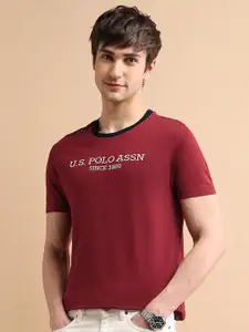 U.S. Polo Assn. Men Embroidered Logo Pure Cotton T-Shirt