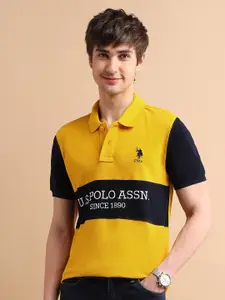 U.S. Polo Assn. Men Colorblocked Embroidered Rugby Polo Shirt