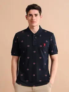 U.S. Polo Assn. Men Printed Polo Collar Cotton T-shirt