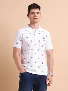 U.S. Polo Assn. Men Pure Cotton Shield Print Polo Shirt