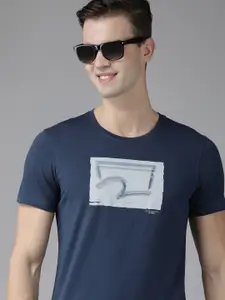 SPYKAR Men Brand Logo Printed Slim Fit T-shirt
