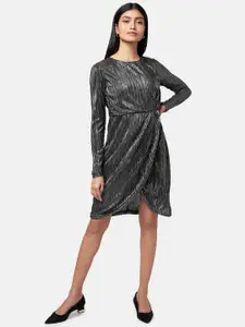 Annabelle by Pantaloons Silver-Toned Embellished Dress