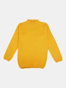 V-Mart V-Mart Girls Yellow Cotton Solid Sweatshirt