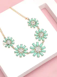 SOHI Green Gold-Plated Necklace