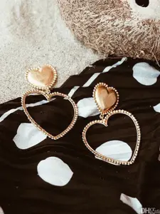 Young & Forever Gold-Plated Heart Shaped Drop Earrings