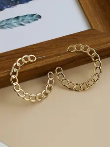 Young & Forever Gold-Toned Circular Half Hoop Earrings