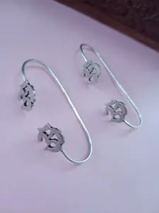 FIROZA Women Silver-Toned Contemporary Hoop Earrings