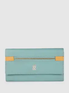 Baggit Women Solid Zip Detail Three Fold Wallet