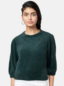 People Women Green Pullover