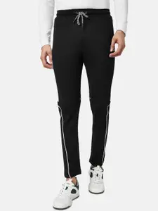 Ajile by Pantaloons Men Black Solid Slim-Fit Cotton Track Pants