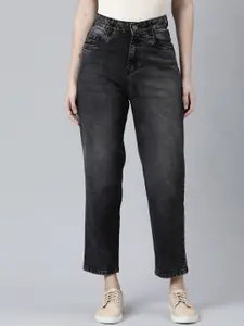 ZHEIA Women Black Light Fade Relaxed Fit Jeans