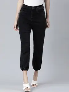 ZHEIA Women Black Dark Shade Relaxed Fit Jeans